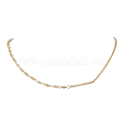 Ожерелья из цепочек с шариками из нержавеющей стали 304 с текстурированным кабелем для женщин&nbsp;NJEW-JN05596