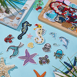 38 шт. полиэстеровая компьютерная вышивка с морским мотивом&nbsp;PATC-WR0001-28