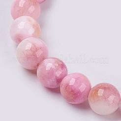 Pulsera de jade natural con abalorios elásticas&nbsp;BJEW-P214-27-6mm