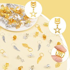 120 шт. 12 стиля дреды из сплава и железа украшения для волос кольца&nbsp;OHAR-SC0001-18B