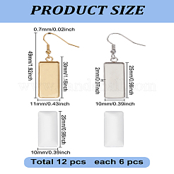12 шт. 2-х цветные крючки для сережек из нержавеющей стали 304&nbsp;STAS-LP0002-04