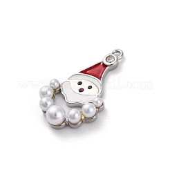 Pendentifs en laiton micro pavé de zircones cubiques avec émail du Père Noël&nbsp;KK-Q010-02P