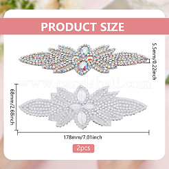 Цветок из стекла из семенной ткани пришить аппликации&nbsp;PATC-WH0008-92B