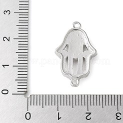 Ciondolo connettore mano di Hamsa con occhio maligno in ottone micro pavé e zirconi cubici trasparenti&nbsp;KK-C086-15B-P02