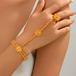 Eleganti bracciali a catena con maglie a fiore in ottone per donna&nbsp;HG2841