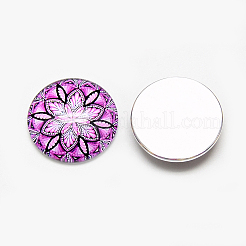 Cabochon con retro piatto in vetro stampato&nbsp;GGLA-Q054-25mm-B10