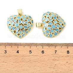 Pendentifs en laiton micro pavé de zircons cubiques bleu ciel&nbsp;CU-CBA6938-07G-01