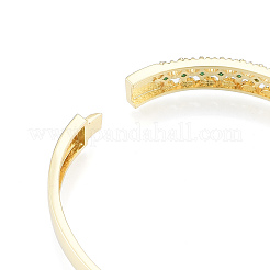 Шарнирный браслет с ромбами из кубического циркония&nbsp;BJEW-N014-013