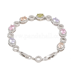 Теннисные браслеты из платиновой латуни с микропаве из кубических цирконий&nbsp;BJEW-B160-14P