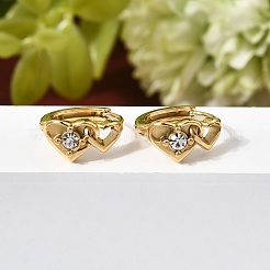 Boucles d'oreilles créoles en acier inoxydable 304 avec strass pour la Saint-Valentin&nbsp;EJEW-P344-03G