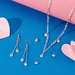 10 шт. 925 подвески в форме сердца из стерлингового серебра с прозрачными кубическими цирконами&nbsp;STER-PH0004-40