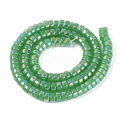 Couleur ab perles imitation plaqué jade de fils de verre&nbsp;GLAA-T026-3x6mm-J03