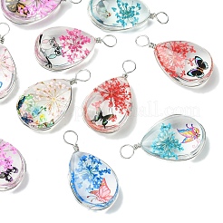 10шт прозрачные стеклянные подвески&nbsp;GLAA-YW0004-20A