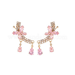 Boucles d'oreilles pendantes en alliage et zircone cubique&nbsp;WG78882-01