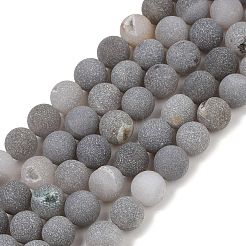 Натуральный druzy агатовые бусы пряди&nbsp;G-NH0024-A02-10mm