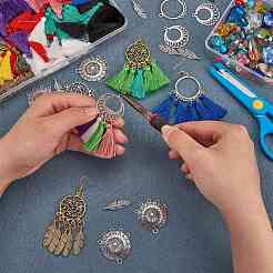 Набор для изготовления сережек с кисточками своими руками&nbsp;DIY-SZ0007-08