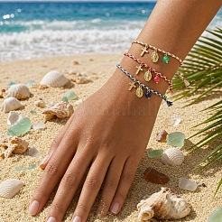 Ensemble de 3 bracelet à breloques croix vierge en laiton bohème bicolore&nbsp;DS9557-3