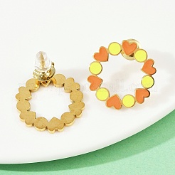 Серьги-гвоздики из нержавеющей стали 304 с эмалью&nbsp;EJEW-K268-18G