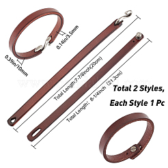 2 ensemble de bracelets en cuir uni de 2 styles avec fermoir en alliage pour hommes et femmes&nbsp;BJEW-GF0001-07