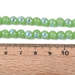 Galvanisierte imitatorische Jade Glasperlen Stränge&nbsp;EGLA-Q132-6MM-01B-08