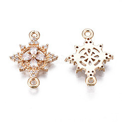 Connettori in ottone con micro pavimentazioni in zirconia cubica trasparente&nbsp;X-KK-S359-146-RS