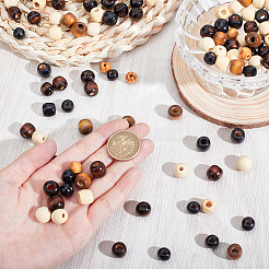 400 шт. 8 стиля крашеных бусин из натурального клена&nbsp;WOOD-PA0001-14