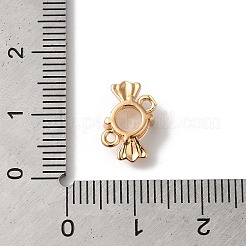 Breloques de connecteur en verre pavé en laiton&nbsp;KK-C062-039G-01