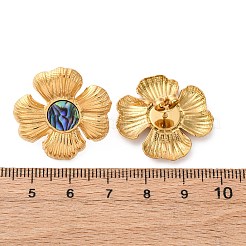 Серьги-гвоздики из натуральной ракушки пауа из нержавеющей стали 304&nbsp;EJEW-Z103-12G