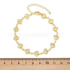 Messing-Gliederkettenarmbänder mit Mikropflaster und klarem Zirkonia für Damen&nbsp;BJEW-A090-09D-G
