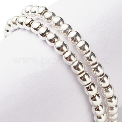 2шт 2-х стильные кольца из натурального магнезита и синтетического гематита с латунными подвесками в виде дерева жизни&nbsp;RJEW-JR00474-02