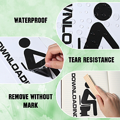 Пластиковые наклейки на стену туалета&nbsp;AJEW-WH20023-04