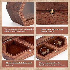 Boîtes de rangement en bois pour couples à 2 emplacement&nbsp;CON-WH0087-42B