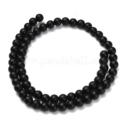 Natürliche schwarze Onyxperlenstränge (gefärbt und erhitzt).&nbsp;X-G-Z024-01B-6mm