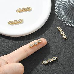 Ciondoli connettore a triplo anello ovale in ottone con pavé di zirconi cubici trasparenti Shegrace&nbsp;XGRQ3P620-644G