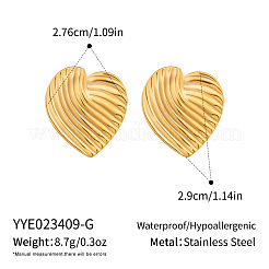 Orecchini a bottone a forma di cuore in acciaio inossidabile 304 per donna&nbsp;OP2975-1