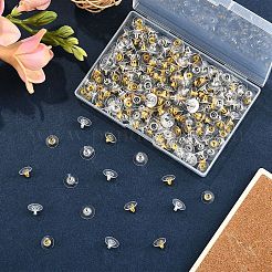 150 пара двухцветных латунных сережек-клещей с подушечкой&nbsp;KK-YW0002-78