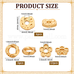 24 шт. 3 стиля s925 бусины-разделители из стерлингового серебра&nbsp;STER-PH0003-62