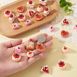 30 pièces 6 styles de pendentifs alimentaires imitation résine opaque&nbsp;RESI-TA0005-26