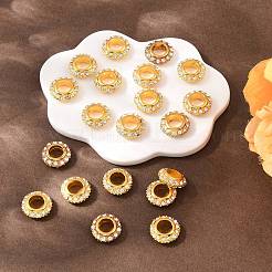 Большая дыра сплава цинка проложить Grade A Кристалл Rhinestone RONDELLE бусы&nbsp;LS-ALRI-O007-G01