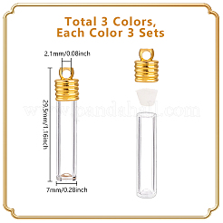 9 комплект 3-х цветных подвесок в виде длинных бутылок из прозрачного стекла&nbsp;FIND-GA0004-62