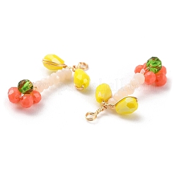 Подвески из стеклянных бусин&nbsp;GLAA-K060-02G-04