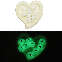 Цветочные светящиеся силиконовые бусины&nbsp;LS-SIL-WH0008-37O