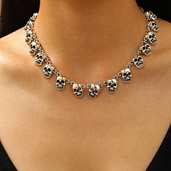 Женские ожерелья-нагрудники с черепами на Хэллоуин&nbsp;LS-NJEW-A061-01AS