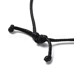 Collana con pendente ad anello in pietre naturali miste con cordini cerati&nbsp;NJEW-R262-01A