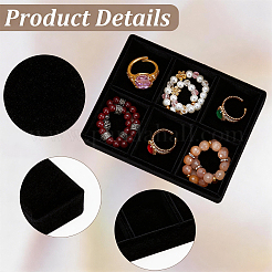 6 bandeja de exhibición de joyas de terciopelo de rejilla&nbsp;ODIS-SP0002-24C-02