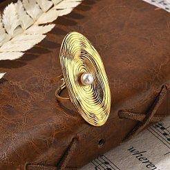 Овальное открытое манжетное кольцо из нержавеющей стали 304&nbsp;RJEW-R014-01G