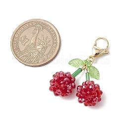 Вишневый акрил с подвесками из стеклянных бусин&nbsp;HJEW-MZ00226