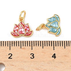 Подвески из латуни и ракушек с покрытием стойки&nbsp;KK-I357-10G