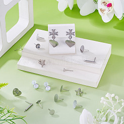100 pieza de aretes de acero inoxidable 304 con formas mixtas y accesorios&nbsp;STAS-TA0005-88