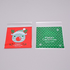 Sacs à biscuits autocollants opp rectangle thème noël&nbsp;OPP-SZC0001-02E